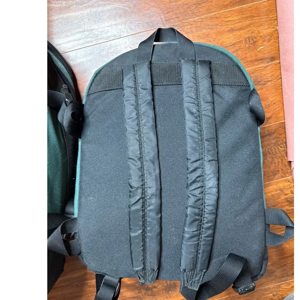 L.L. Bean Wheeled Convertible 21” Luggage Green Black With Day Bag